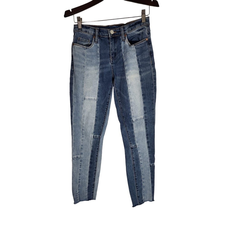BLANKNYC The Reade Crop Women's Blue Color Block Five Pocket Style Jeans Size 27